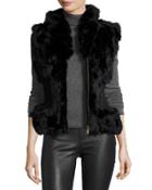 Rabbit Fur Cinched-waist Vest