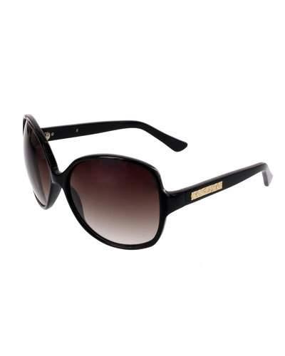 Oversized Rounded Square Sunglasses, Black
