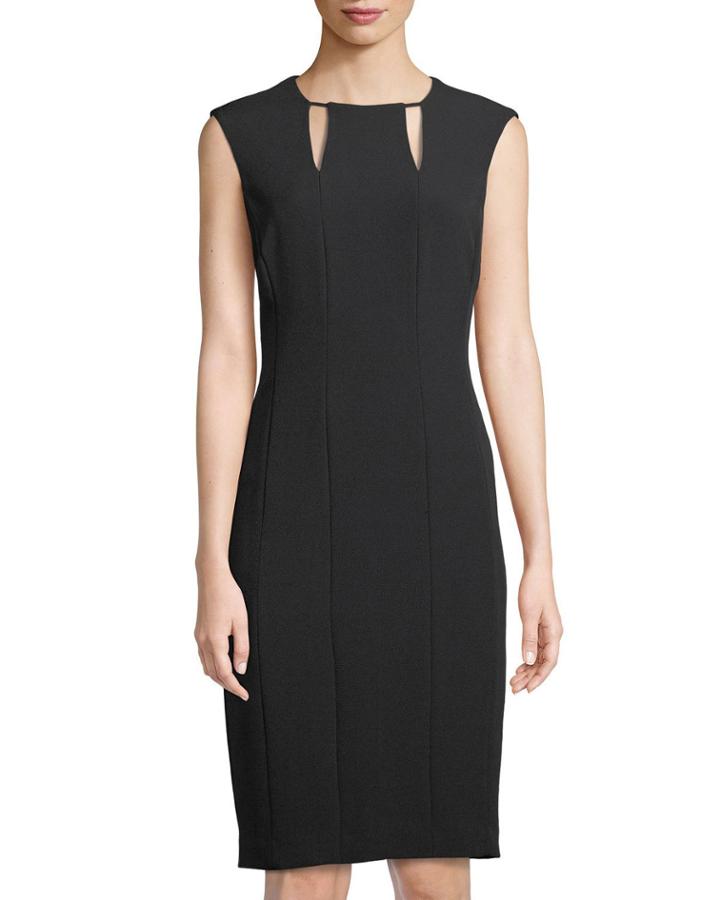 Cutout-neck Crepe