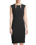 Cutout-neck Crepe