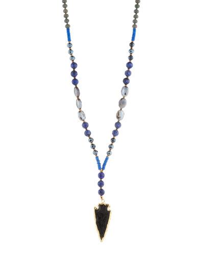 Long Beaded Arrowhead Pendant Necklace