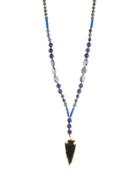 Long Beaded Arrowhead Pendant Necklace
