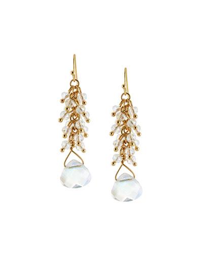 Beaded Dangle Earrings, Clear