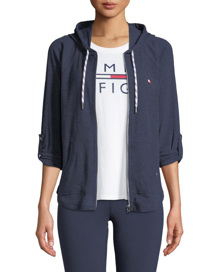 Waffle Hoodie With Adjustable