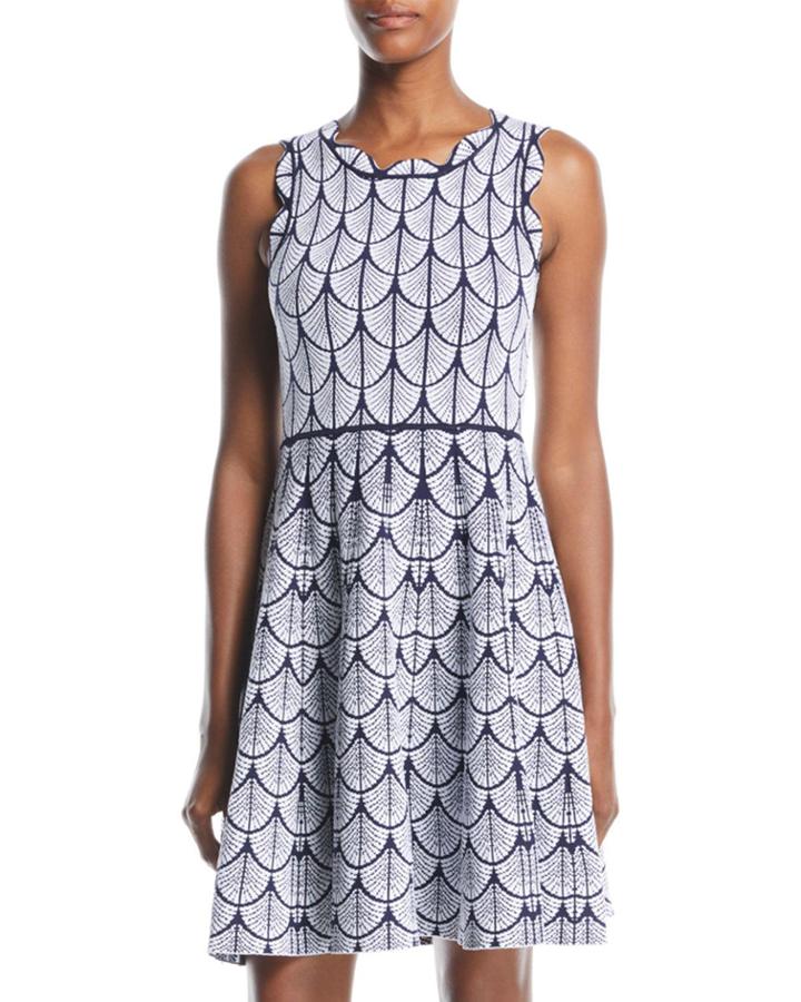 Jane Scalloped Fit & Flare Dress