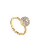 Tennis 18k Gold Pav&eacute; Diamond Ball Ring