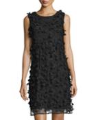 Max Studio 3d-flower Mesh Overlay Dress, Black, Women's, Size: