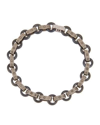 Pois Moi 18k White Gold & Titanium O-ring Bracelet
