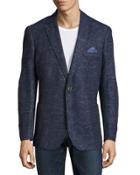 Two-button Knit Blazer, Blue