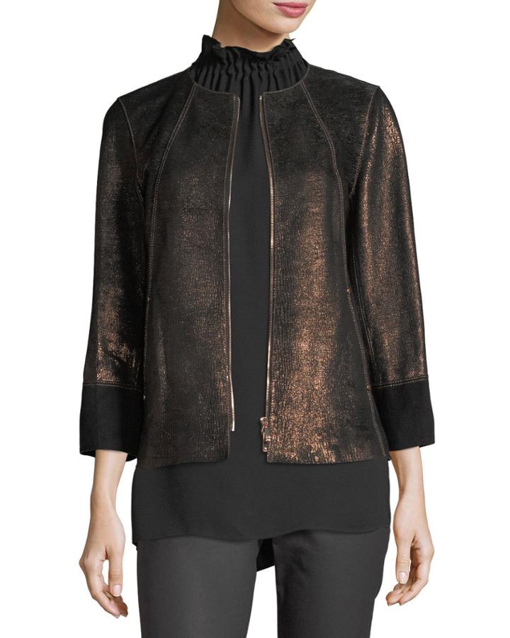 Garrison Velvet-trim Shimmering Metallic