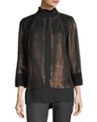 Garrison Velvet-trim Shimmering Metallic