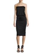 Lauren Strapless Blouson Dress, Black