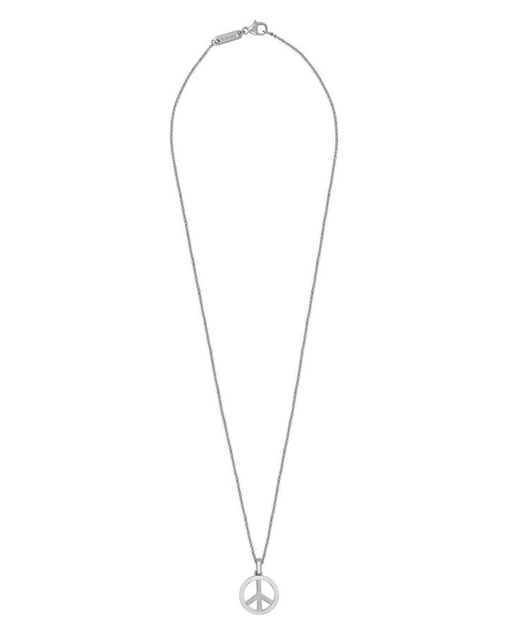 18k White Gold Peace Pendant Necklace