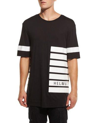 Striped Oversized Logo T-shirt, Black