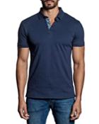 Semi-fitted Floral-trim Pique Polo
