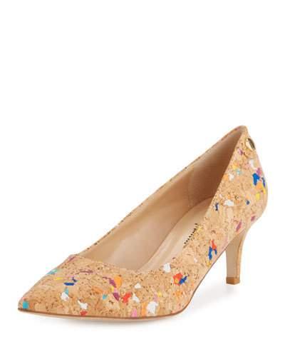 Stroll Low-heel Cork Pump, Bright