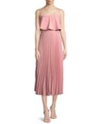 Nicole Popover Pleated Midi Cocktail Dress