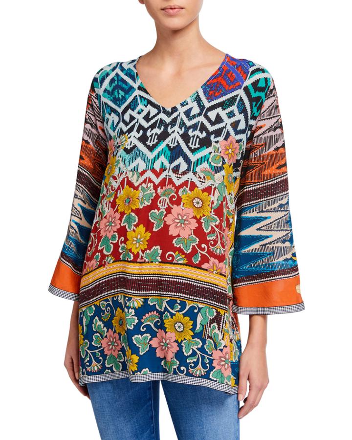 Fabiana Mix-print Challis Tunic