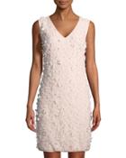 Floral-appliqu&eacute; V-neck Dress