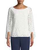 Lace 3d Long-sleeve Blouse