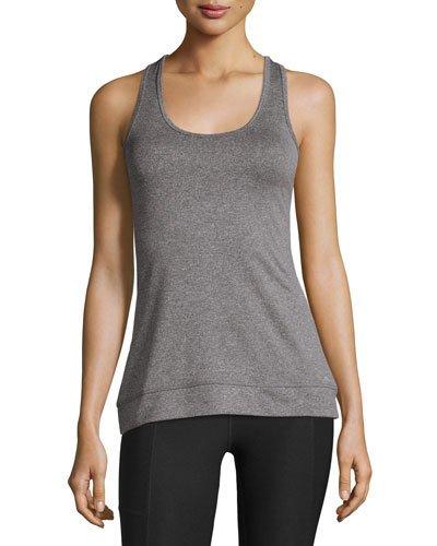 Mesh-panel Performance Racerback Tank, Heather Gray