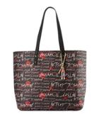Allover Logo-print Faux-leather Tote Bag