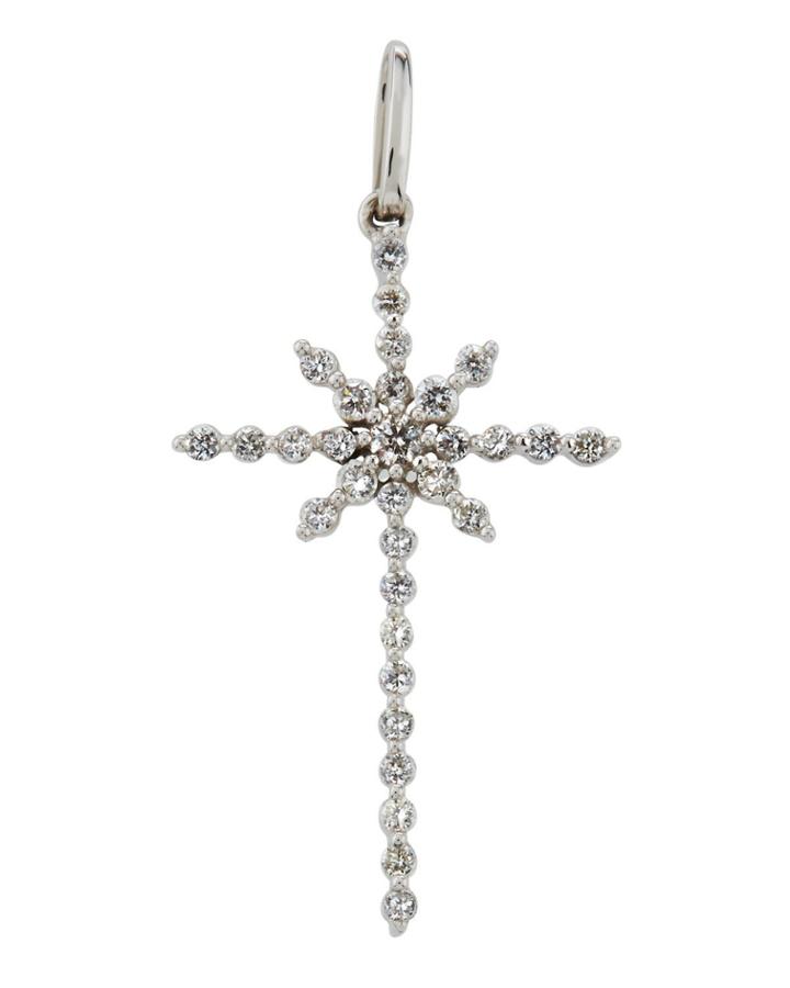 18k White Gold Diamond Starburst Pendant