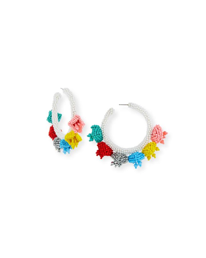 Grape Beaded Hoop Earrings