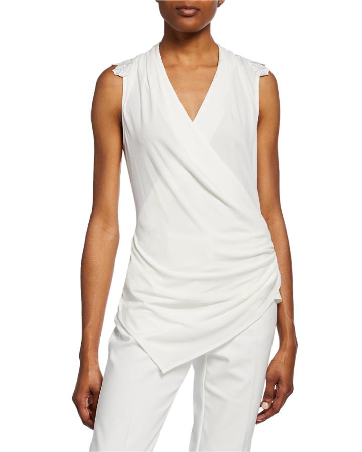 Embellished Matte Jersey Top