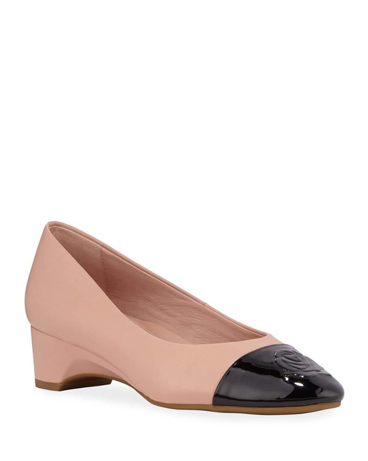 Babe Patent Leather Rose Capped Ballet Pumps