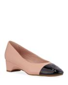 Babe Patent Leather Rose Capped Ballet Pumps