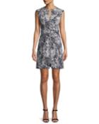 Printed Zip-front Short-sleeve