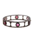 Bavna Pink Tourmaline & Diamond Open Cuff Bracelet, Women's
