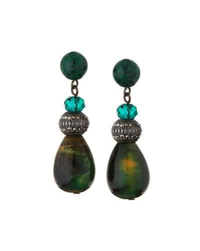 Beaded Semi-teardrop Earrings