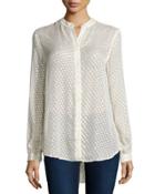 Henri Silk-blend Polka-dot Blouse, Bright White
