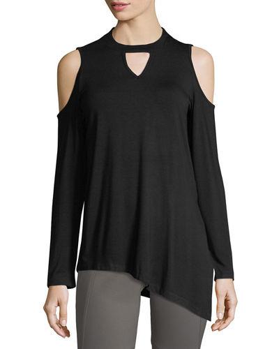 Mock-neck Asymmetric Tunic