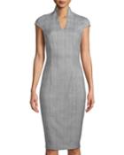 Military-neck Herringbone