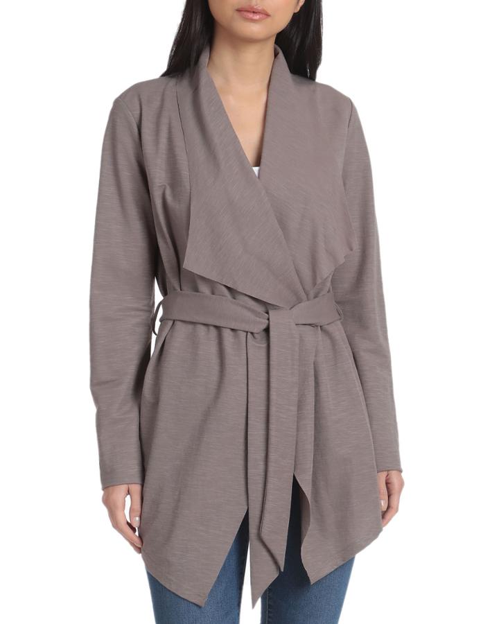 Belted Jersey Draped Jacket