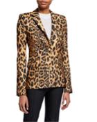 Leopard-print Single-breasted Blazer