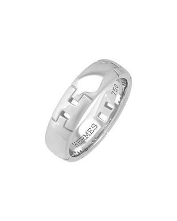 Classic 18k White Gold H Band Ring,