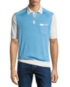 Men's Silk-cotton Zip-placket Polo
