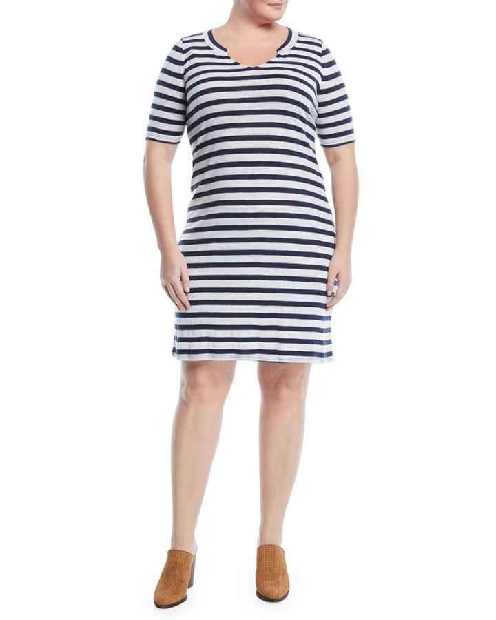 Split-neck Mini Dress,