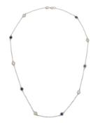 Estate 14k White Gold Diamond & Sapphire Necklace, Blue