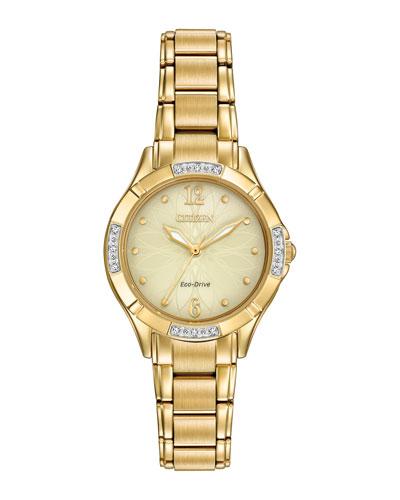 30mm Diamond Eco-drive Bracelet Watch