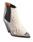 Lemsey Snake-print Leather Ankle Booties