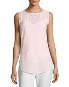 Lace-overlay Tank, Pink