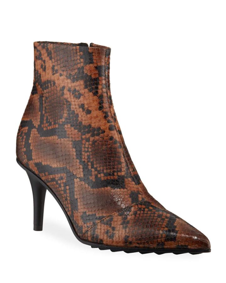 Beha Moto Snake-print Booties