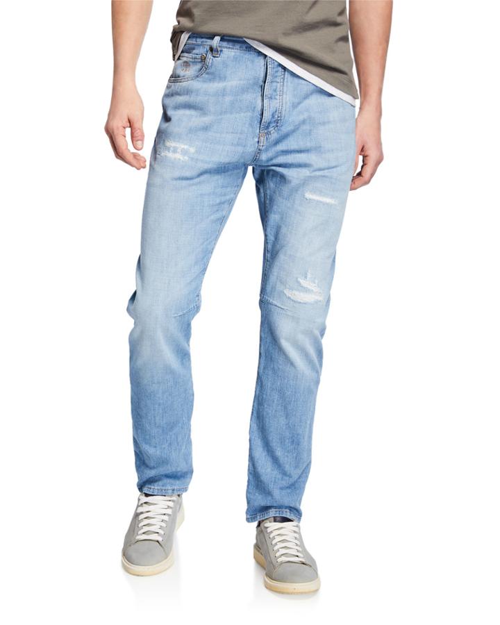 Men's Straight-leg Distressed Jeans