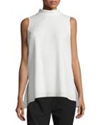 Ellen High-neck Trapeze Blouse, Cloud