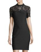 Lace-yoke Body-con Dress